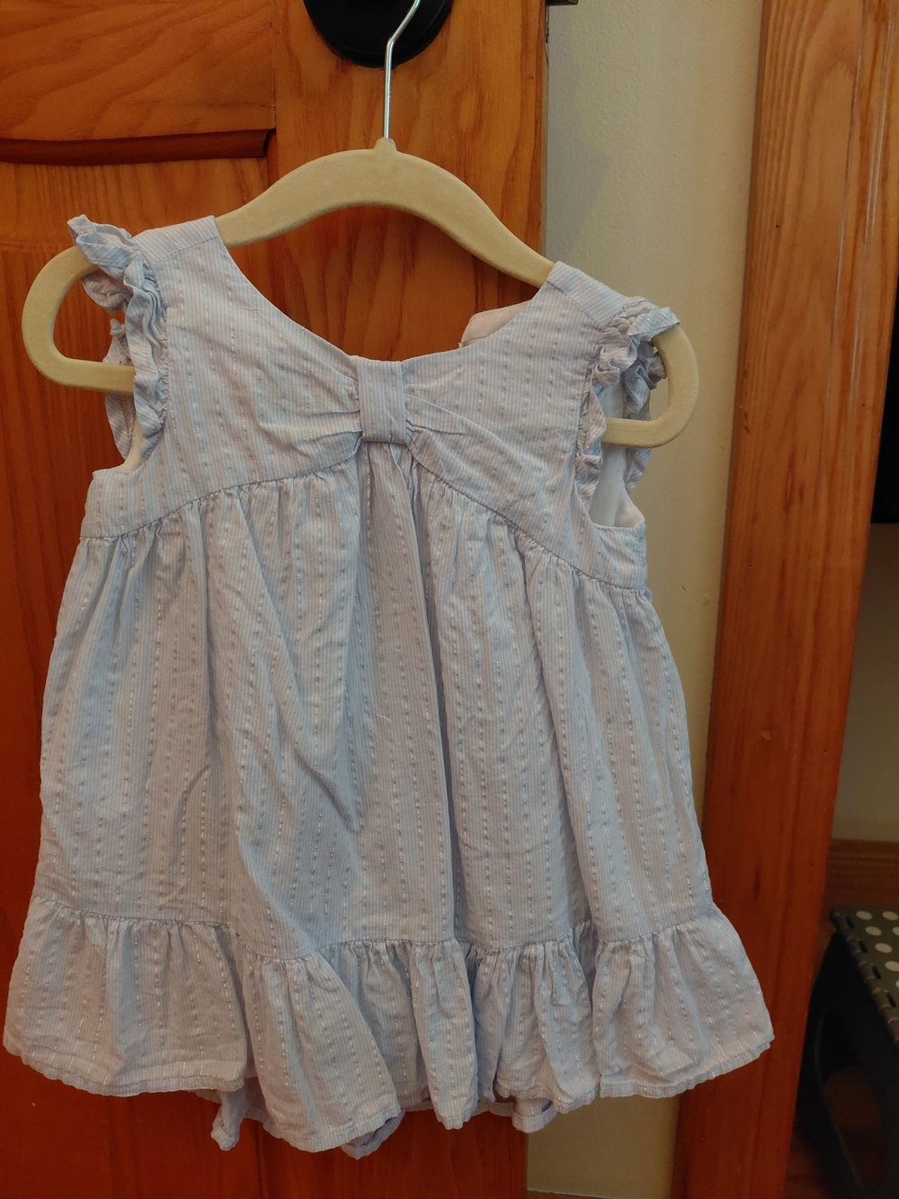 Light Blue Sleeveless Ruffle Baby Dress 12M